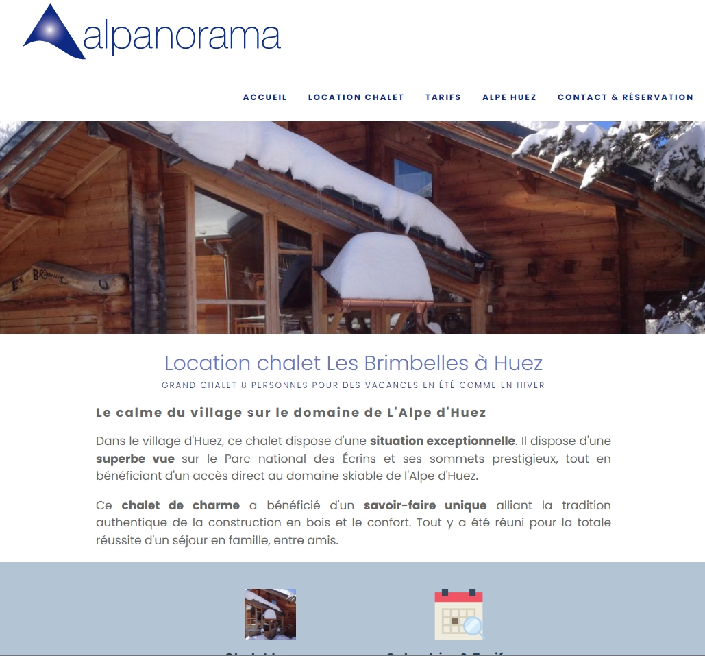 Alpanorama - Location chalet à l'Alpe d'Huez, France