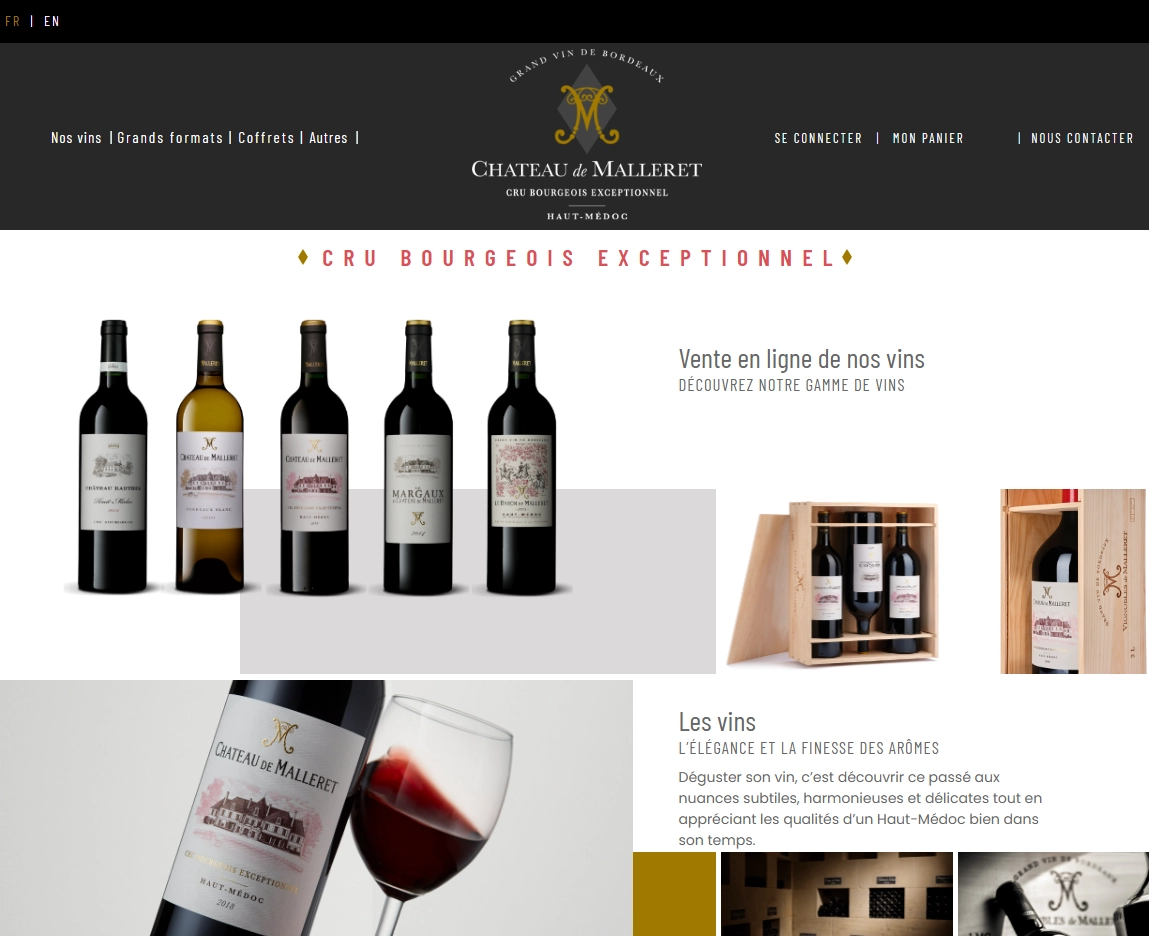 Château de Malleret, vente en ligne des vins du domaine viticole Bordelais - Cru bourgeois exceptionnel